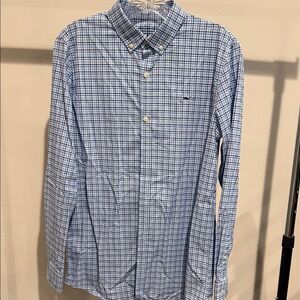 Blue Checkered Button Down Shirt